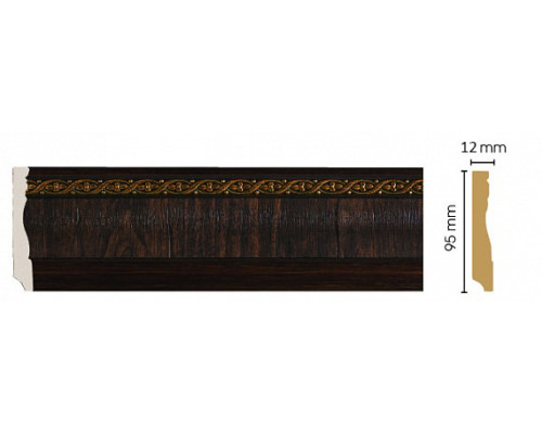 Плинтус напольный Decomaster 153-1 ДМ 95х12х2400 мм 153-1 ДМ