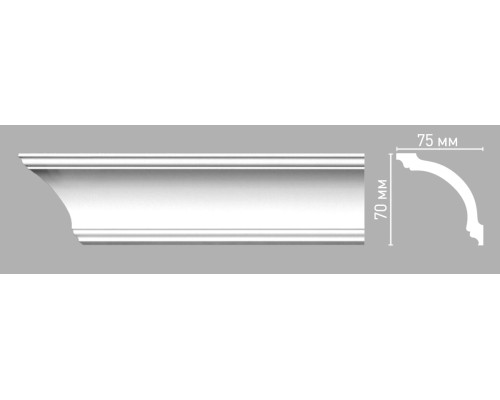 Плинтус потолочный гладкий DECOMASTER 96260 (70х75х2400мм)
