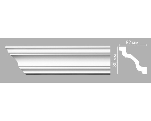 Плинтус потолочный гладкий Decomaster 80х82х2400 мм 96261