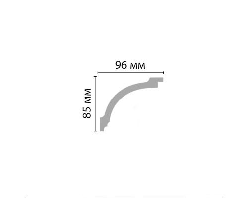 Плинтус потолочный гладкий Decomaster 85х96х2400 мм 96262