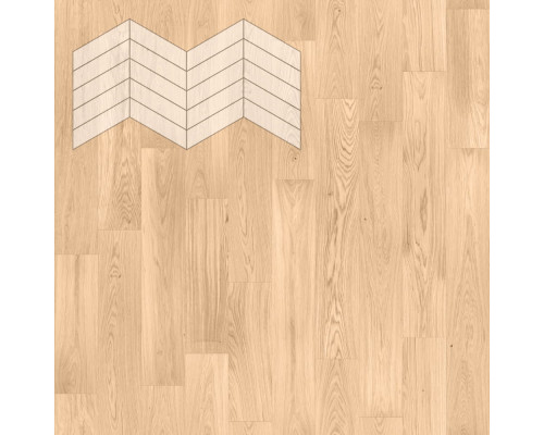 Паркет Елка Французская Lab Arte Chevron Дуб Натур Блонд лак 400/348х90х14/3/60°
