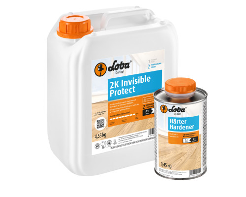 Лак для паркета Lobadur WS 2K Invisible Protect AT (Невидимая Защита) ультра-матовый 5 кг