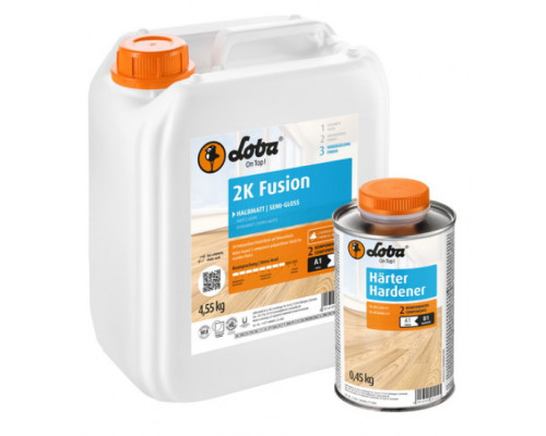 Лак для паркета Lobadur WS 2K Fusion (Фьюжн)  полуматовый 5кг