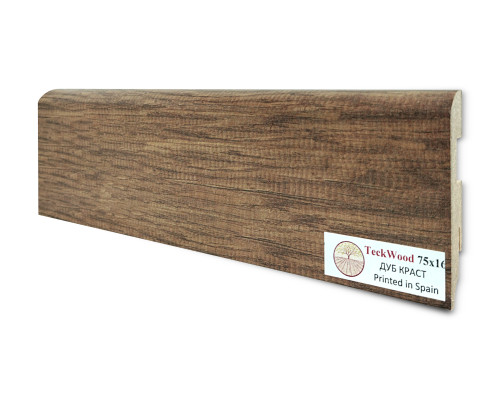 Плинтус МДФ Teckwood (75х16х2150мм) Дуб Краст
