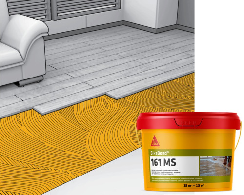 Клей для паркета полимерный Sika Bond-161 MS 15 кг

